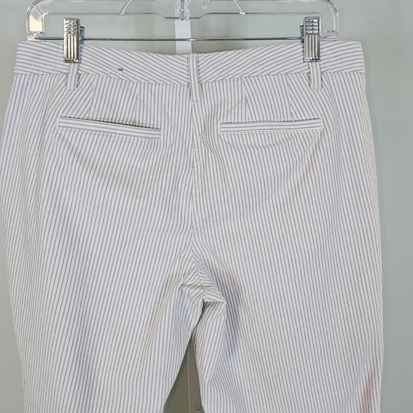 Talbots  size 4P blue and white pinstriped relaxed chino pants, ankle length - Picture 4 of 8
